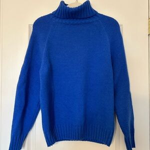Vintage Royal Blue Knit Turtleneck